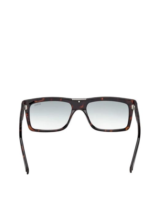Guess Brown Tortoiseshell-Effect Rectangle-Frame Sunglasses for men