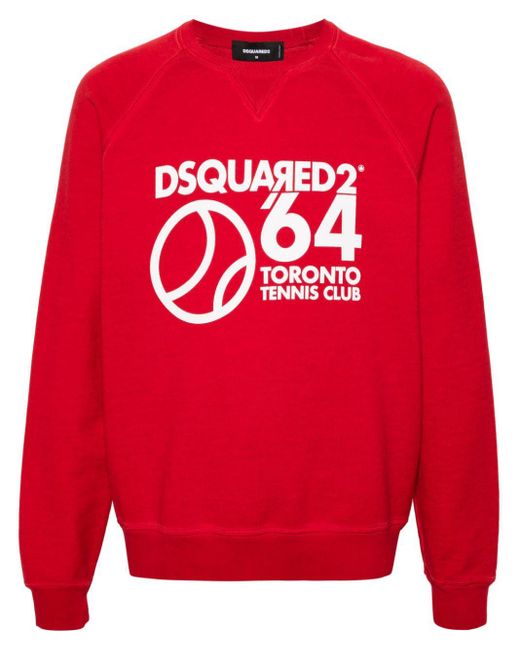 メンズ DSquared² Toronto Tennis Club スウェットシャツ Red