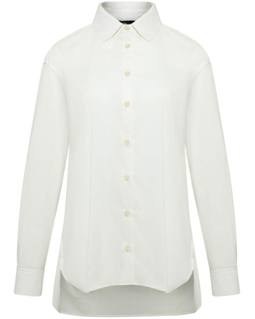 UMA | Raquel Davidowicz White Pleat-detail Long-sleeve Shirt