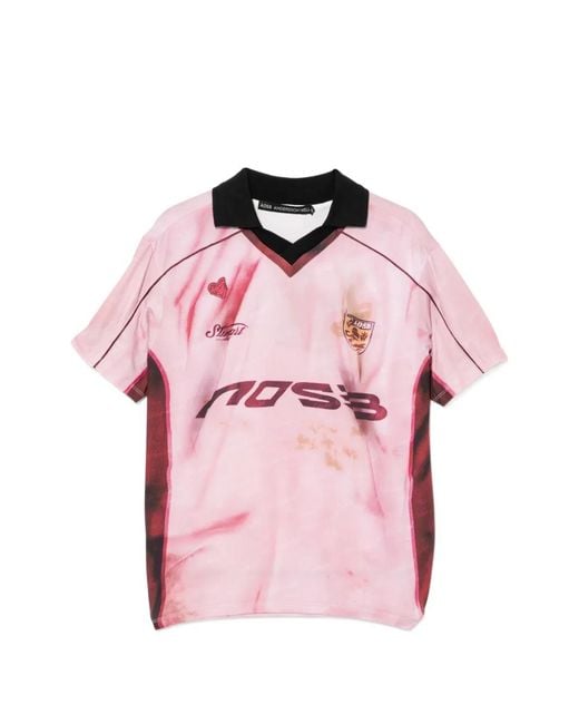 ANDERSSON BELL Pink Football Printed T-Shirt for men