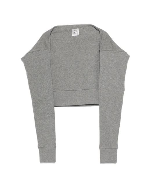 Totême Gray Jersey Sleeve Scarf