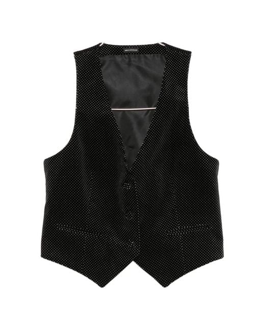 Tom Ford Black Polka-Dot Waistcoat