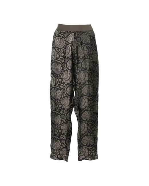 Uma Wang Gray Palmer Floral Trousers