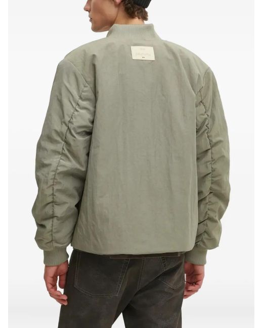 Won Hundred Green Quilted Bomber Jacket for men