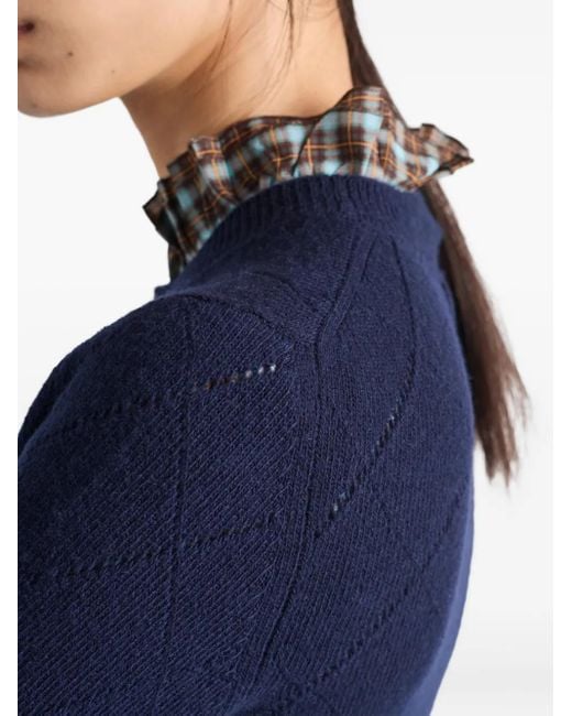 Prada Blue Pullover mit rundem Ausschnitt