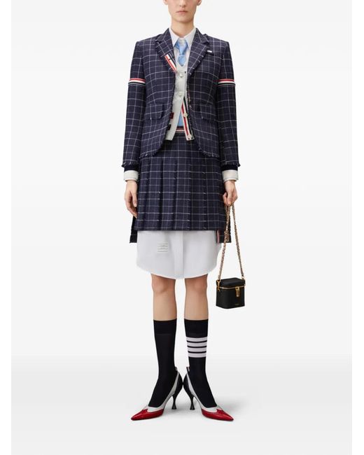 Thom Browne White Argyle-Pattern Cardigan