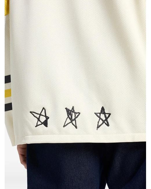 Adidas Blue Logo-Print T-Shirt for men