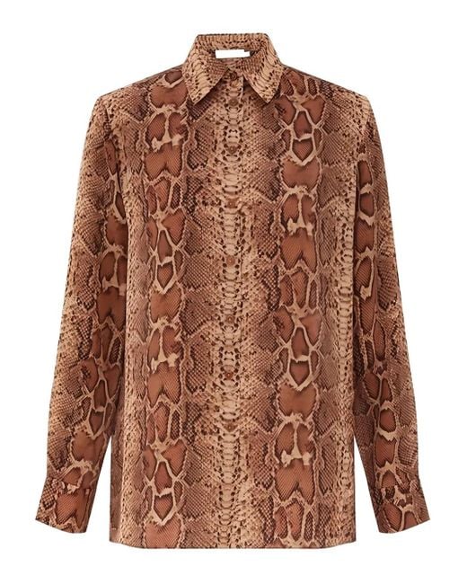 Zimmermann スネークプリント シャツ Brown