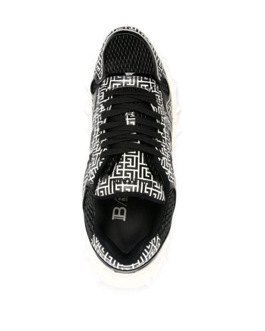 Balmain Black B-east Panelled Sneakers for men
