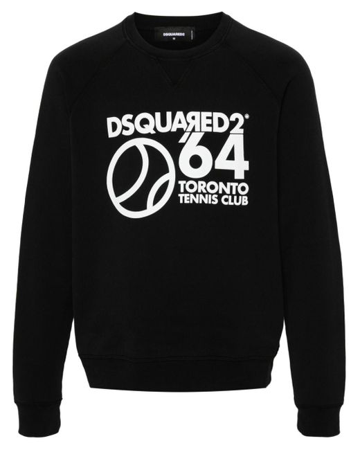 DSquared² Black Toronto Tennis Club Sweatshirt for men
