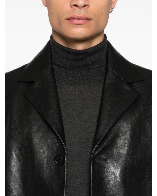 Canali Black Fine Knit Mélange Turtleneck Wool Sweater for men