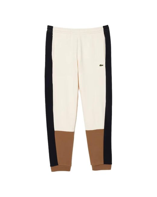 Lacoste Natural Logo-Patch Colourblock Track Pants for men