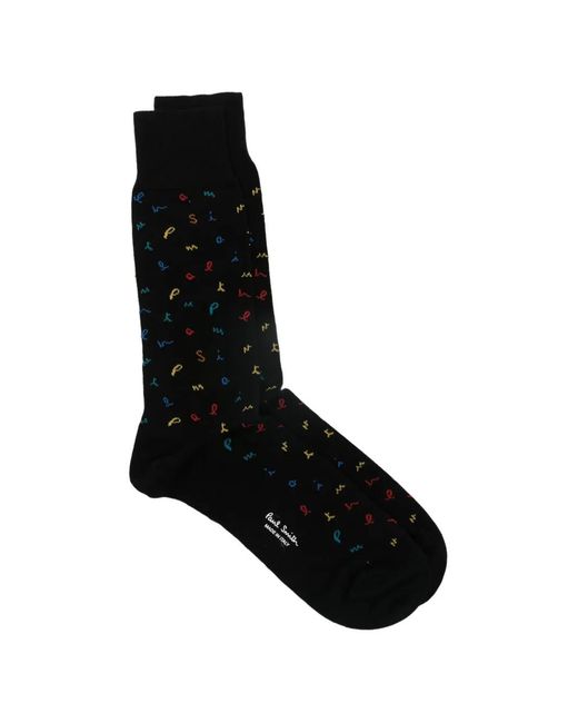 Paul Smith Black Meribel Logo-Pattern Socks for men