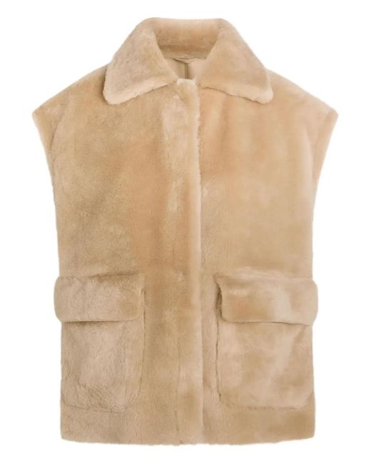 Arma Natural Edha Shearling Sleeveless Jacket