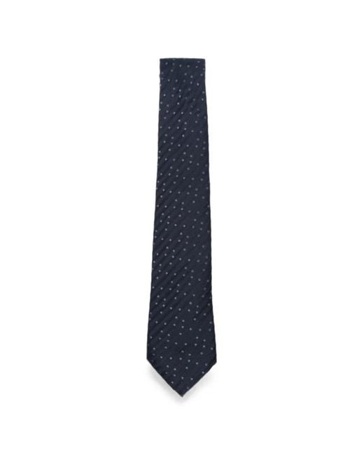 Giorgio Armani Blue Polka-Dot Diagonal-Stripe Tie for men