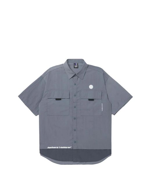 Aape By A Bathing Ape Gray Moonface Patch Shirt for men