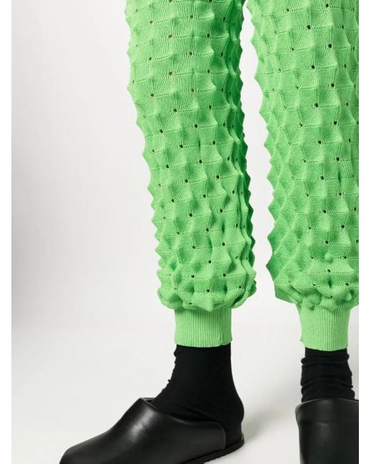 Henrik Vibskov Green Ribbed Waist Spike-Knit Paint for men