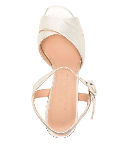 Julie Dee 90mmm Leather Sandals Natural