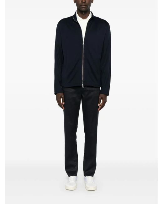 Zegna Blue Logo-Patch Trousers for men