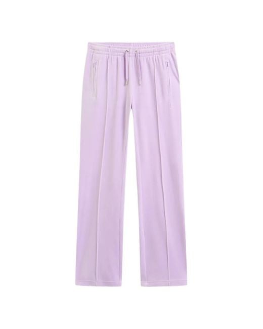 Juicy Couture Purple Diamanté Velour Track Pants