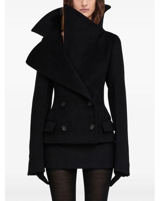 【送料&関税込】Ferragamo Black Wool Blend Coat Ferragamo wool-blend Coat | Black | FARFETCH