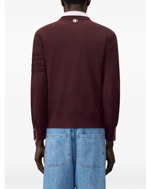 Thom Browne Purple 4-Bar Ottoman Milano-Stitch Sweater for men