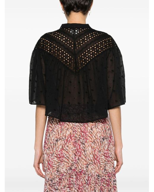 Isabel Marant Safi Broderie Anglaise Sweater in het Black