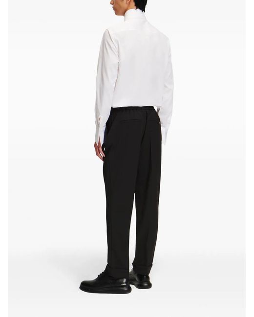 Karl Lagerfeld Black Tailored Wool-Blend Trousers for men