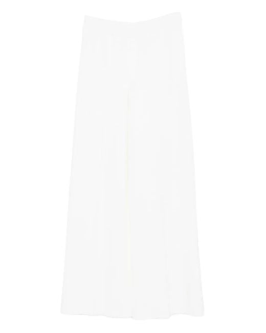 Gran Sasso White Pantalon En Laine Vierge