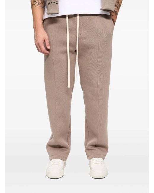 Hamza Natural Drawstring Panelled Sweatpants for men