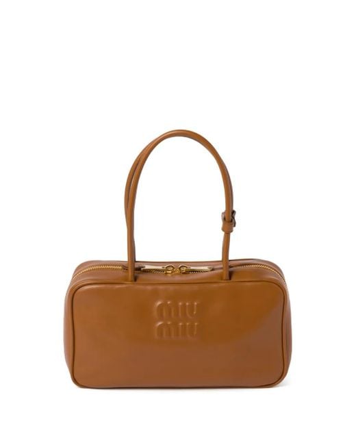Miu Miu Brown Beau Leather Tote Bag