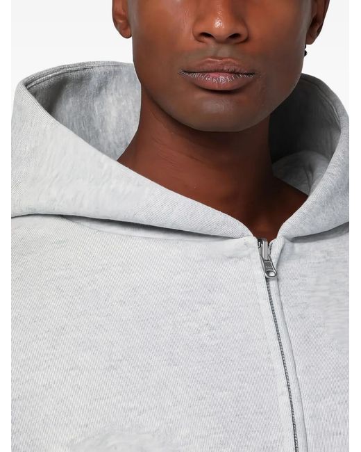 Entire studios Gray Cotton Zip-Up Hoodie for men