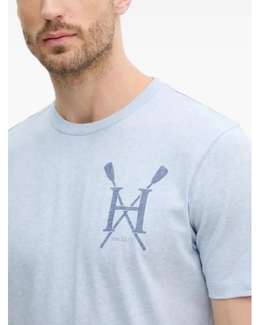 Hackett Blue Logo-Print T-Shirt for men