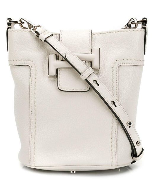 Tod's White Double T Mini Bucket Bag