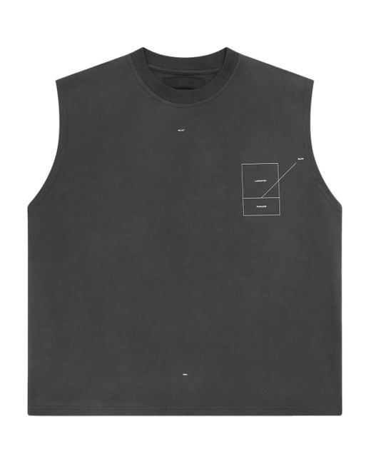 HELIOT EMIL Black Graphic-Print Cotton Top for men