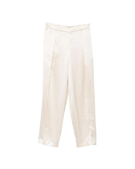 Jonathan Simkhai White Satin-Finish Pleated Trousers