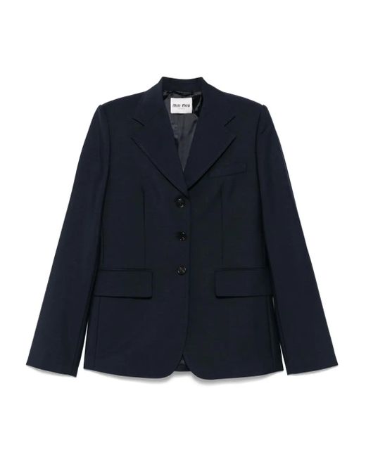Blazer con aplique del logo Miu Miu de color Blue