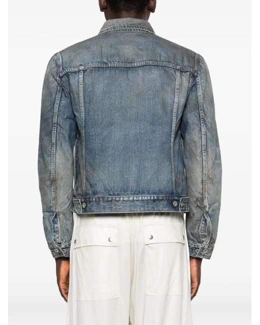 Rick Owens Blue Veste À Boutonnière for men