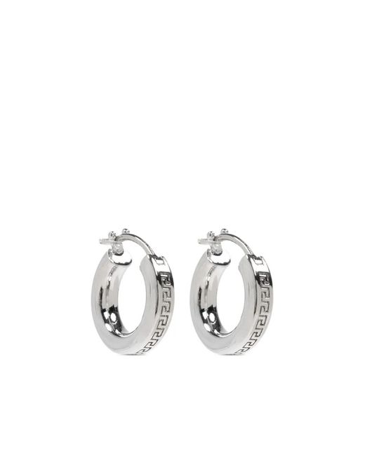 Versace White Boucles D'Oreilles Greca