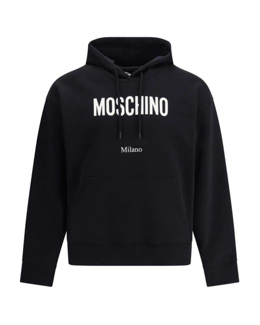 Felpa Con Cappuccio E Logo di Moschino in Blue da Uomo