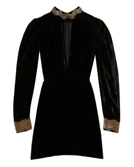 Twinset Black Embroidered Mini Dress