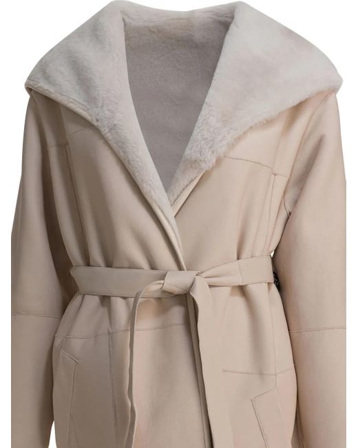 Blancha シアリング フーデッドコート Natural