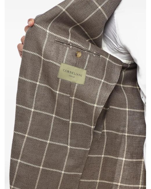 Corneliani Gray Check-Pattern Blazer for men