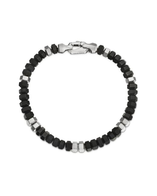 David Yurman White Sterling Hex Bead Bracelet (6Mm) for men