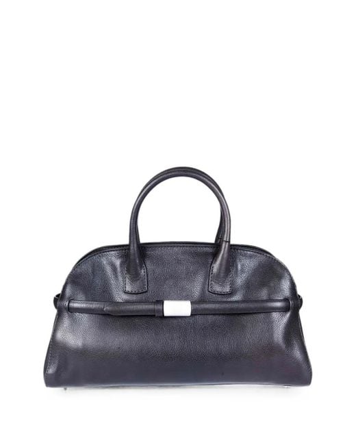 Orciani Blue Aura S Leather Satchel Bag