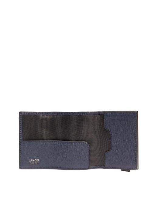 Tarjetero de cuero con solapa Lancel de hombre de color Blue