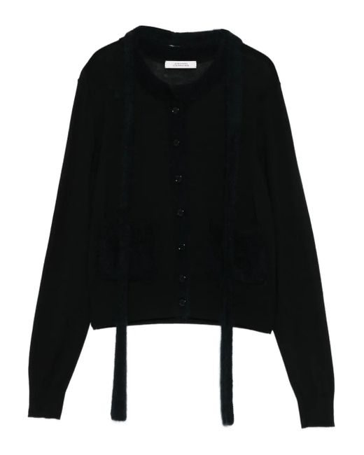 Dorothee Schumacher Black Round-Neck Cashmere Cardigan