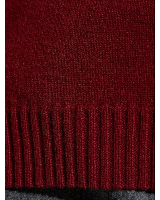 Max Mara Red Crew-Neck Cashmere Sweater