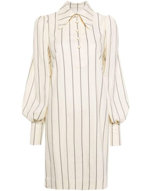 Zimmermann White Striped Mini Dress