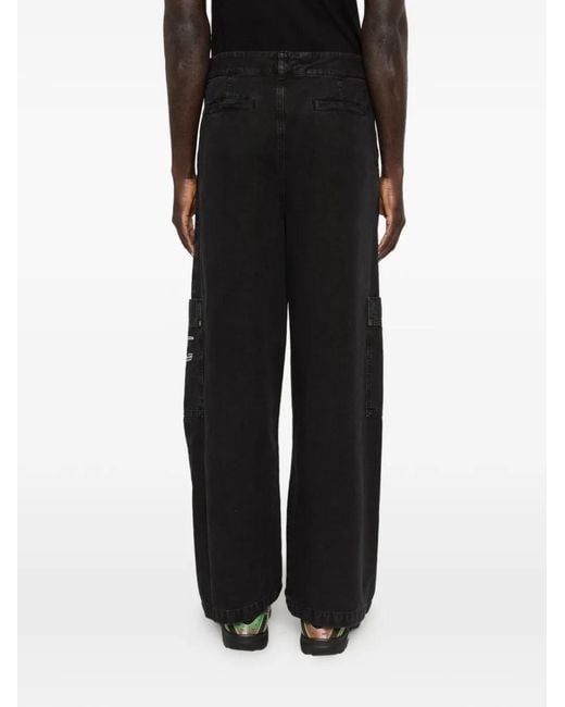 Off-White c/o Virgil Abloh Black Script Garment-Dyed Cargo Pants for men